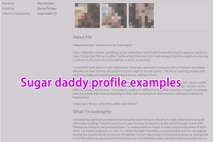 sugar daddy profile examples, sugar daddy bio examples
